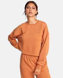 2 Test Drive Cropped Sweatshirt Yellow AVJTO00134 RVCA