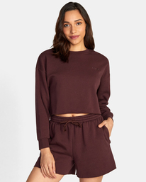0 Test Drive Cropped Sweatshirt Brown AVJTO00134 RVCA