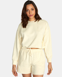 0 Test Drive Cropped Sweatshirt Yellow AVJTO00134 RVCA