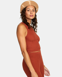 5 Swerve Cropped Tank Top Brown AVJTO00135 RVCA