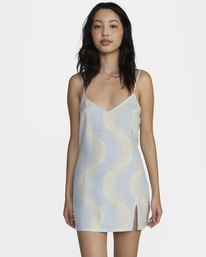 rvca, Slip Up Mini Dress, HALOGEN BLUE (bzk0) SLIP UP DRESS AVJWD00240
