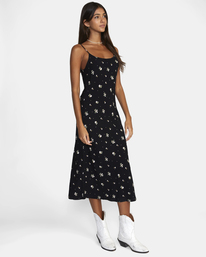 3 Maiden Midi Dress Black AVJWD00241 RVCA