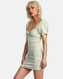 3 Gretel Linen Dress Yellow AVJWD00260 RVCA