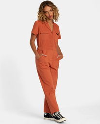 3 Recession Collection Jumpsuit Brown AVJWD00277 RVCA