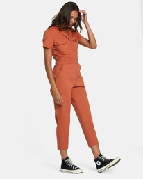 4 Recession Collection Jumpsuit Brown AVJWD00277 RVCA
