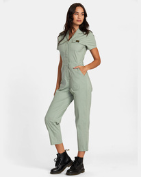 2 Recession Collection Jumpsuit Green AVJWD00277 RVCA