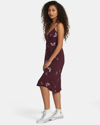 3 Rose Namajunas Oh Lord - Robe midi pour Femme Rose AVJWD00278 RVCA