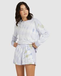 1 No Doubt Cozy Sawyer Tie-Dye Shorts Grey AVJWH00112 RVCA