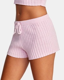 6 For The Record Sweater Knit Shorts Brown AVJWH00117 RVCA