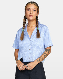 0 Vacay Button-Down Top Grey AVJWT00136 RVCA