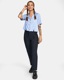 3 Vacay Button-Down Top Grey AVJWT00136 RVCA