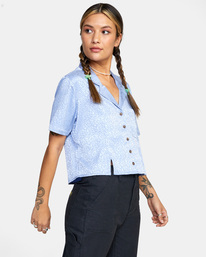 5 Vacay Button-Down Top Grey AVJWT00136 RVCA