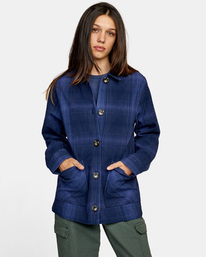 0 New World Button-Down Flannel Shirt Blue AVJWT00148 RVCA