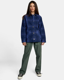 3 New World Button-Down Flannel Shirt Blue AVJWT00148 RVCA