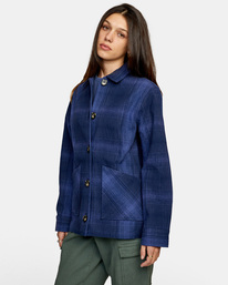 4 New World Button-Down Flannel Shirt Blue AVJWT00148 RVCA