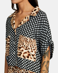 2 Speakeasy Button Down Top Grey AVJWT00153 RVCA