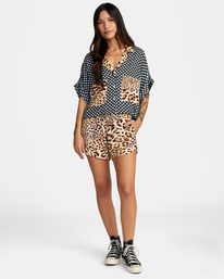 3 Speakeasy Button Down Top Grey AVJWT00153 RVCA