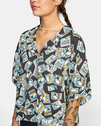 2 Speakeasy Button Down Top Black AVJWT00153 RVCA