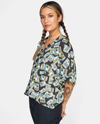 4 Speakeasy Button Down Top Black AVJWT00153 RVCA