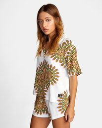 4 Serotonin Short Sleeve Camp Shirt White AVJWT00163 RVCA
