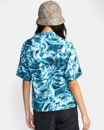 1 Wavy Button-Down Top Blue AVJWT00165 RVCA