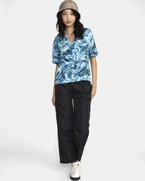 3 Wavy Button-Down Top Blue AVJWT00165 RVCA