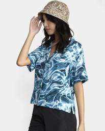 4 Wavy Button-Down Top Blue AVJWT00165 RVCA