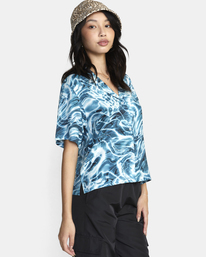 5 Wavy Button-Down Top Blue AVJWT00165 RVCA