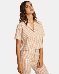 5 Jackie Cropped Blouse Purple AVJWT00175 RVCA