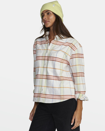 4 Rush Long Sleeve Flannel Shirt Orange AVJWT00178 RVCA