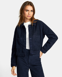 rvca, Jaded Shacket Corduroy Shirt Jacket, MIDNIGHT (mid) JADED SHACKET AVJWT00180