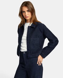 4 Jaded Shacket Corduroy Shirt Jacket Blue AVJWT00180 RVCA