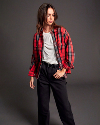 2 Notorious Long Sleeve Flannel Shirt Red AVJWT00182 RVCA