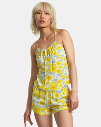 rvca, Lily Sleeveless Top, DUSTY BLUE (dsb) LILY TANK AVJWT00188