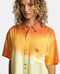 4 Rose Machado Swami Short Sleeve Shirt Yellow AVJWT00198 RVCA