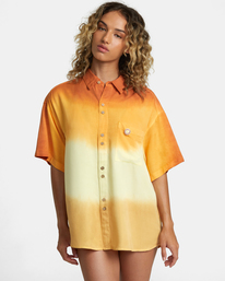 1 Rose Machado Swami Short Sleeve Shirt Yellow AVJWT00198 RVCA