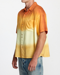9 Rose Machado Swami Short Sleeve Shirt Yellow AVJWT00198 RVCA