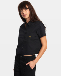 4 Recession Short Sleeve Shirt Black AVJWT00199 RVCA
