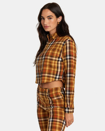 4 Bayside Flannel - Long Sleeve Shirt for Women Beige AVJWT00209 RVCA