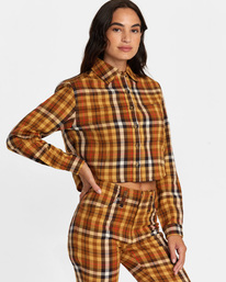 5 Bayside Flannel - Long Sleeve Shirt for Women Beige AVJWT00209 RVCA