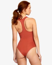1 VA Essential One-Piece Swimsuit Orange AVJX100108 RVCA