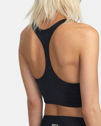 6 VA Essential Solid High Neck Racerback Swim Top Black AVJX300181 RVCA