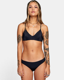 8 Solid - Haut de bikini croisé dans le dos coupe Cross Back pour Femme Noir AVJX300199 RVCA