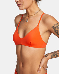 2 Solid Crossback Bikini Top Blue AVJX300199 RVCA