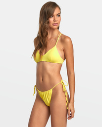 4 Solid Crossback Bikini Top Yellow AVJX300199 RVCA