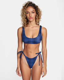 rvca, Plaid City Bralette Bikini Top, MOODY BLUE (mdy) PLAID CITY BRALETTE AVJX300232