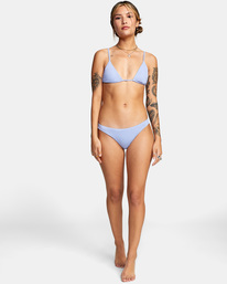 3 Solid Slide Triangle Bikini Top Grey AVJX300240 RVCA