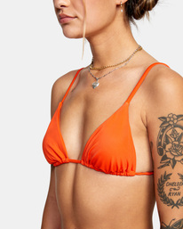 4 Solid Slide Triangle Bikini Top Blue AVJX300240 RVCA