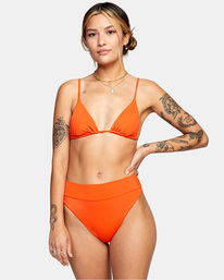 2 Solid Slide Triangle Bikini Top Blue AVJX300240 RVCA