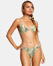 rvca, Palms Fixed Triangle Bikini Top, DUST YELLOW (duy) PALMS TRI AVJX300242